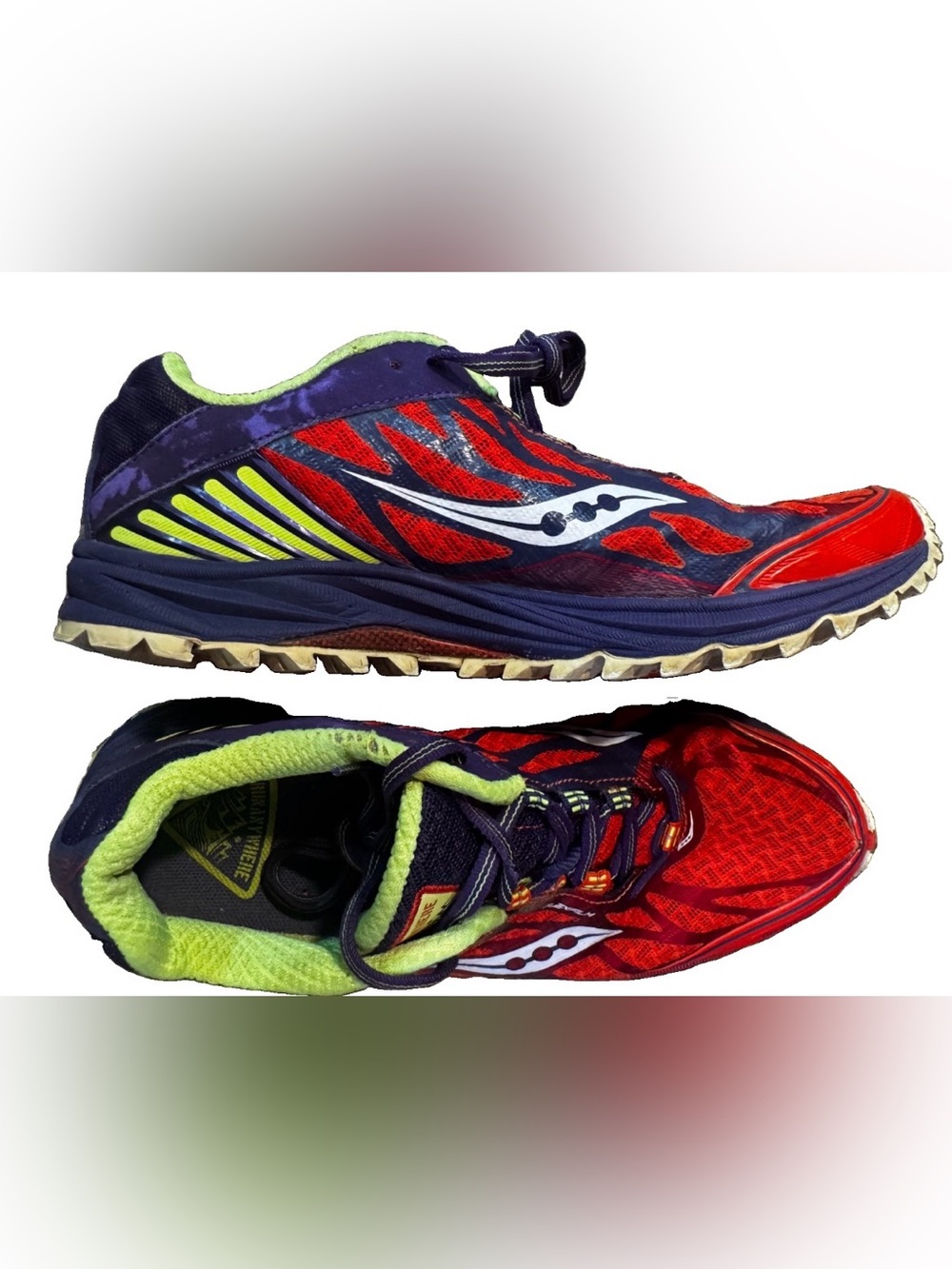 Saucony Peregrine 4 Women's Size 8 Trail Hiking Running Shoes Orange Red Purple